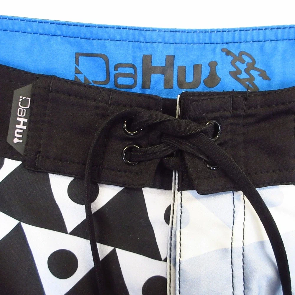 DaHui Board‎ Shorts Mens 38 Blue Black Geometric Print Surf Swim